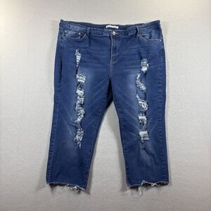 Best Quality Brand Women's Capri Denimn Distressed Size 24 (4X)‎